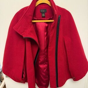 IMAN Vibrant Scarlet Cape Coat